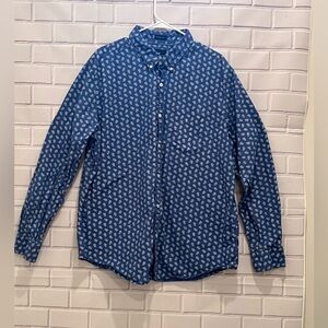 AMERICAN EAGLE men long sleeve blue shirt/size 2XL